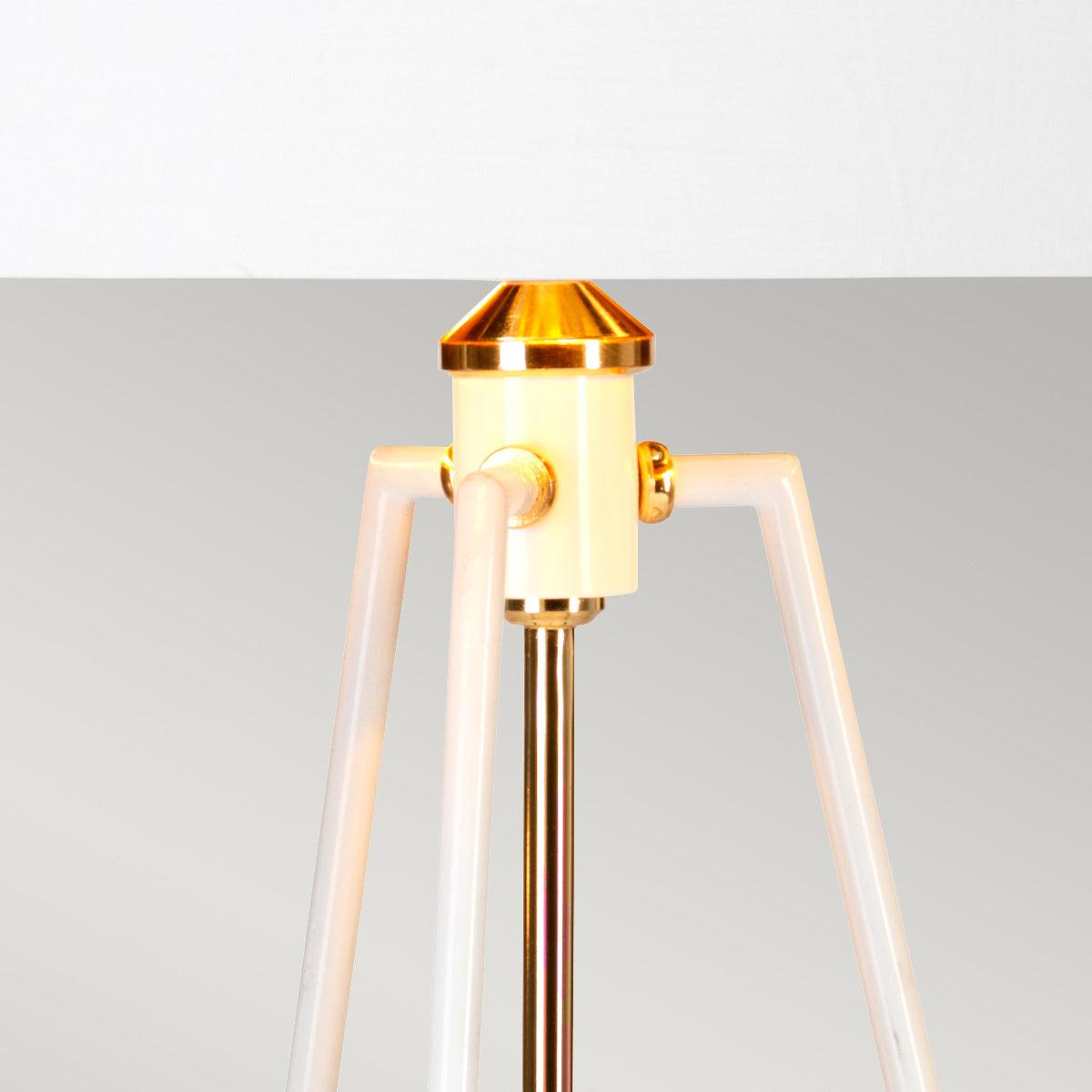 Elstead Lighting - FERRARA-TL-WPG - Elstead Lighting Table Lamp from the Ferrara range. Ferrara Table Lamp - White and Polished Gold Product Code = FERRARA-TL-WPG