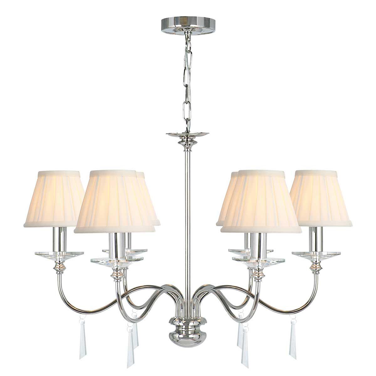 Elstead Lighting - FP6-POL-NICKEL - Elstead Lighting Chandelier from the Finsbury Park range. Finsbury Park 6 Light Chandelier Product Code = FP6-POL-NICKEL