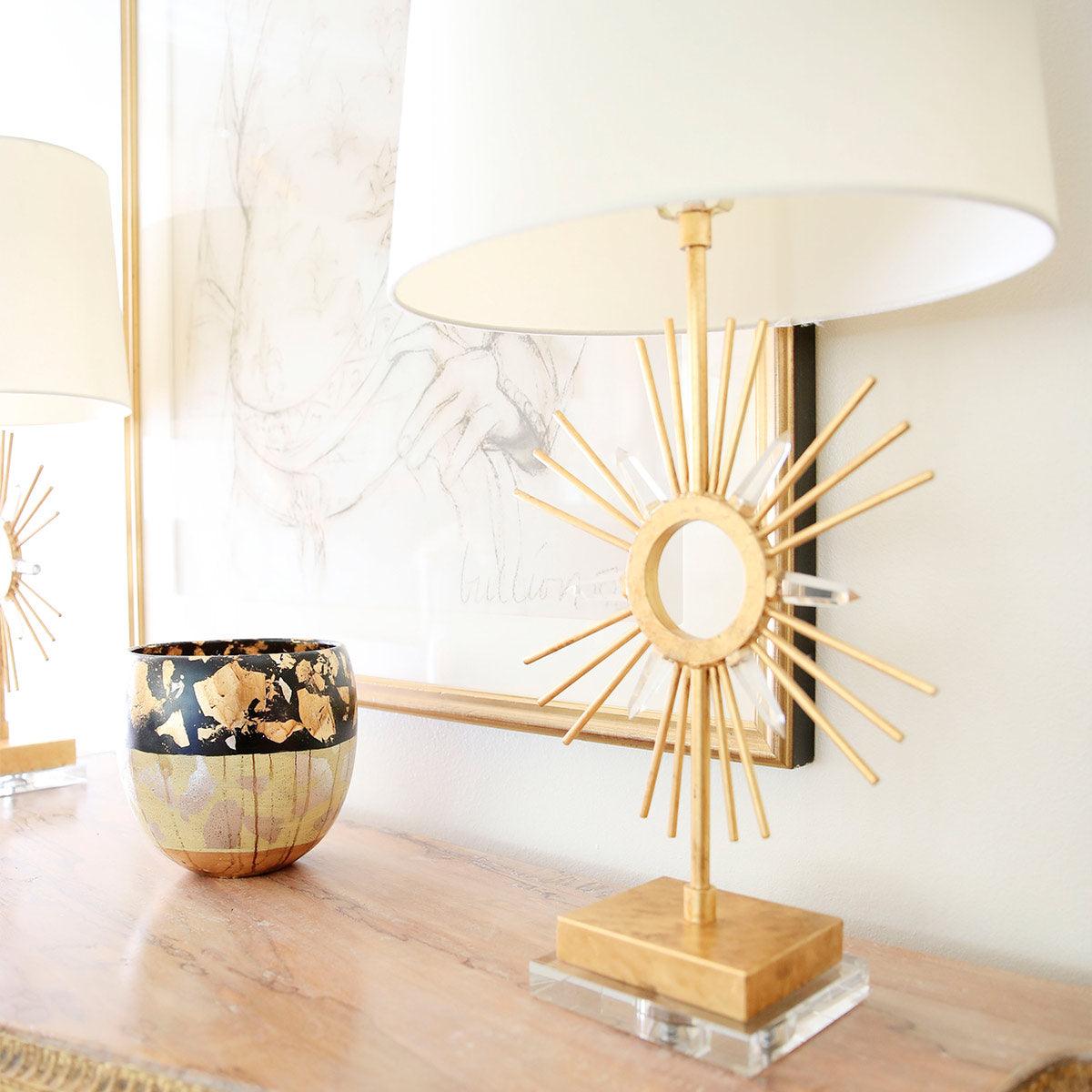 Elstead Lighting - GN-SUN-KING-TL - Gilded Nola Table Lamp from the Sun King range. Sun King 1 Light Table Lamp Product Code = GN-SUN-KING-TL