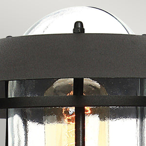 Elstead Lighting - HELSINGOR-PIR-PED-BK - Elstead Lighting Pedestal Lantern from the Helsingor range. Helsingor 1 Light PIR Pedestal Lantern Product Code = HELSINGOR-PIR-PED-BK