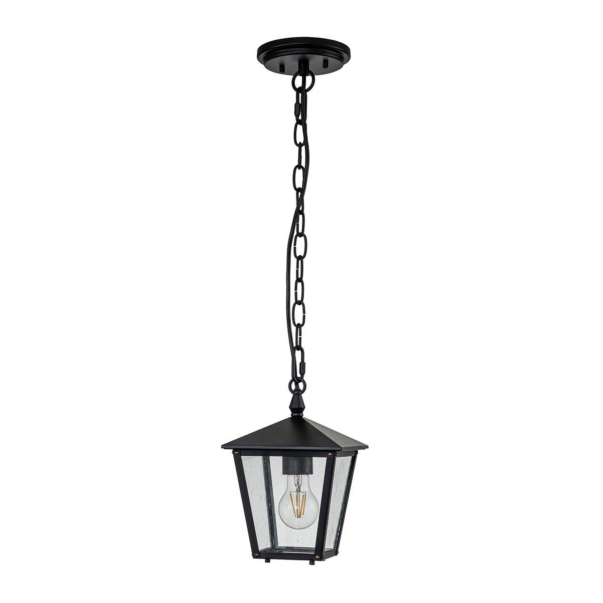 Elstead Lighting - HK-HUNTERSFIELD8-S-BK - Hinkley Outdoor Hanging from the Huntersfield range. Huntersfield 1 Light Small Chain Lantern Product Code = HK-HUNTERSFIELD8-S-BK