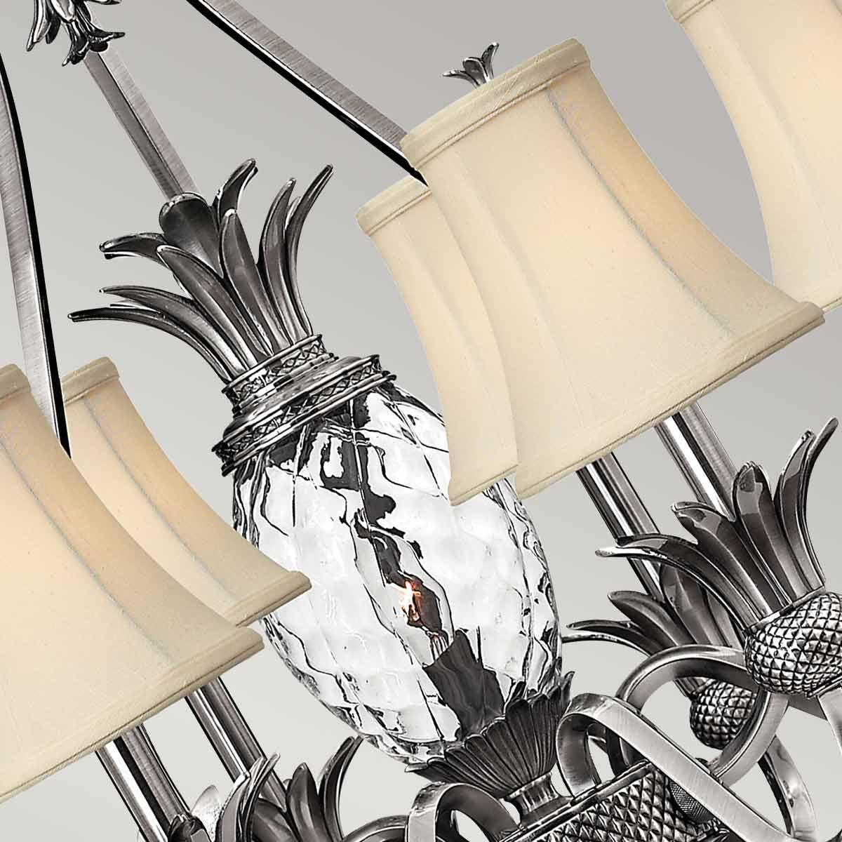 Elstead Lighting - HK-PLANT7-PL - Hinkley Chandelier from the Plantation range. Plantation 7 Light Chandelier Product Code = HK-PLANT7-PL