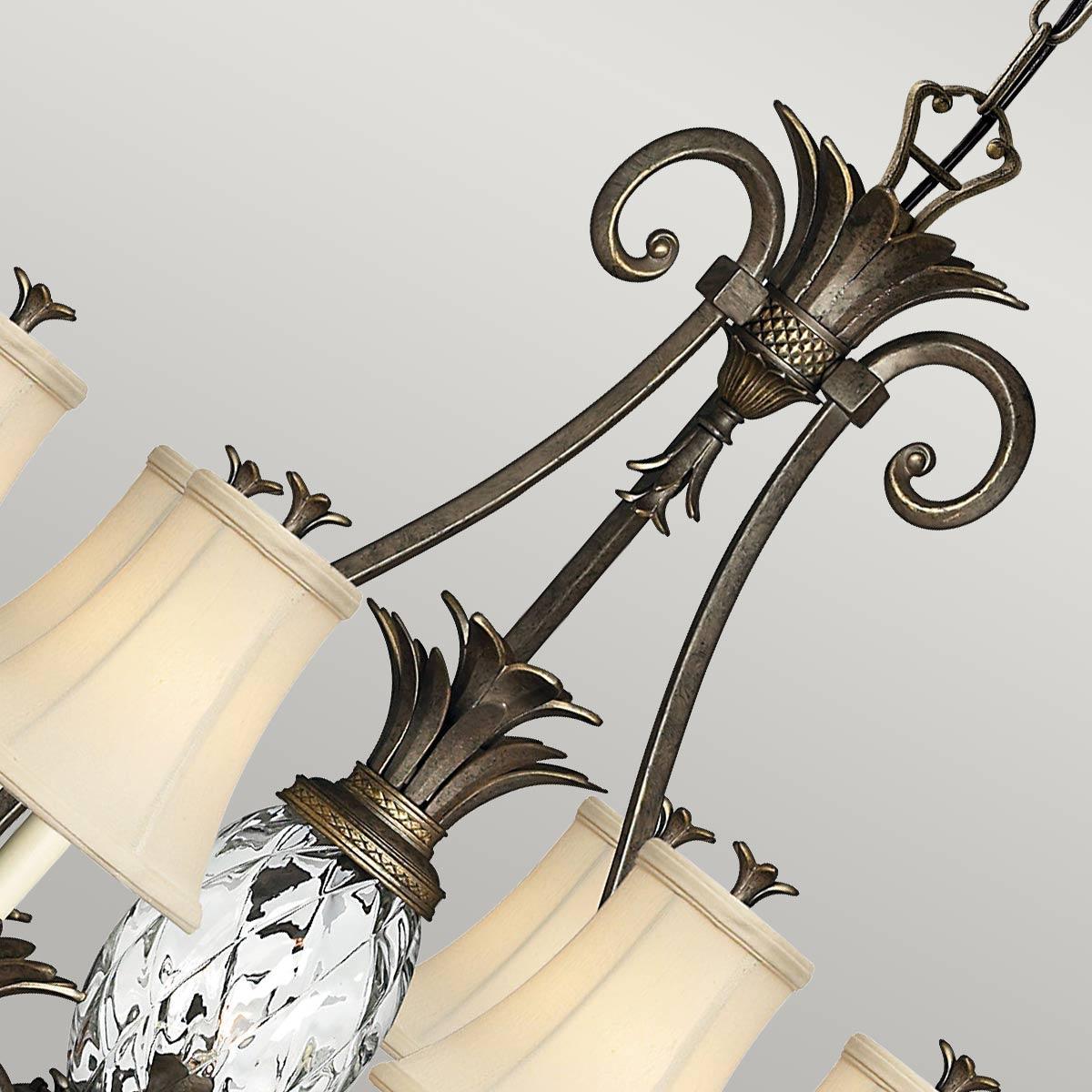 Elstead Lighting - HK-PLANT7-PZ - Hinkley Chandelier from the Plantation range. Plantation 7 Light Chandelier Product Code = HK-PLANT7-PZ