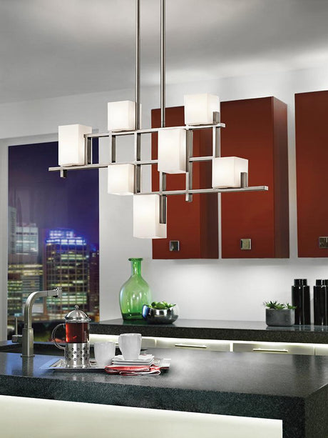 Elstead Lighting - KL-CITY-LIGHTS7B - Kichler Chandelier from the City Lights range. City Lights 7 Light Linear Chandelier Product Code = KL-CITY-LIGHTS7B