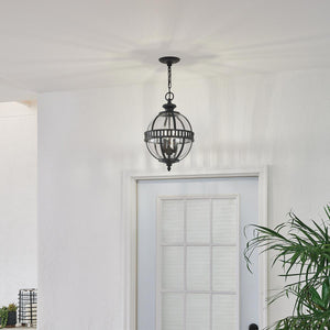 Elstead Lighting - KL-HALLERON-8M - Kichler Outdoor Hanging from the Halleron range. Halleron 3 Light Chain Lantern Product Code = KL-HALLERON-8M