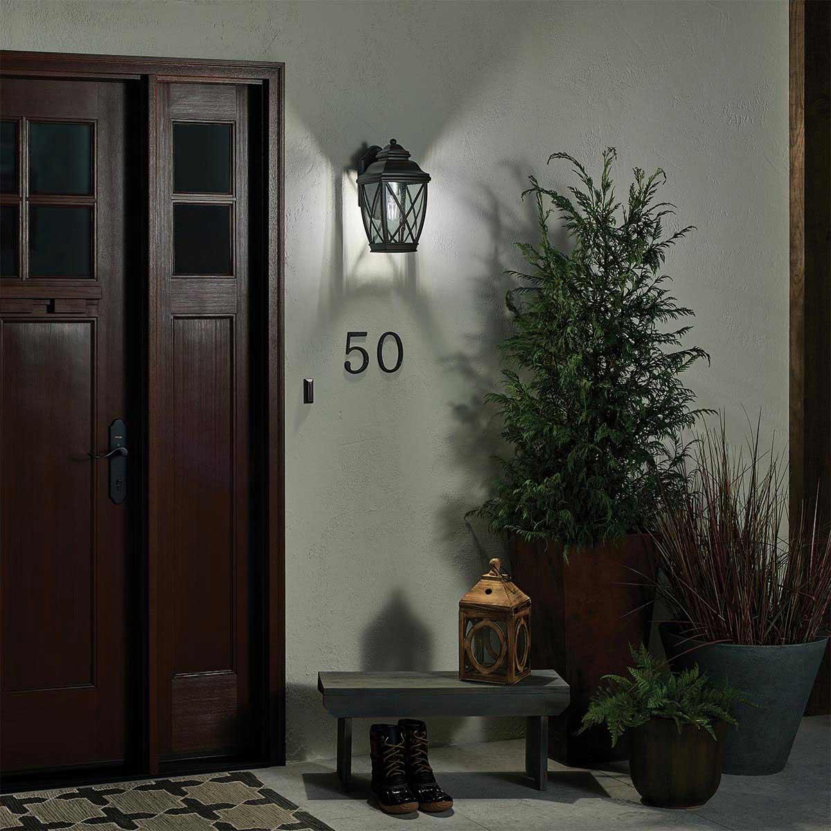 Elstead Lighting - KL-TANGIER2-M - Kichler Outdoor Wall Light from the Tangier range. Tangier 1 Light Medium Wall Lantern Product Code = KL-TANGIER2-M