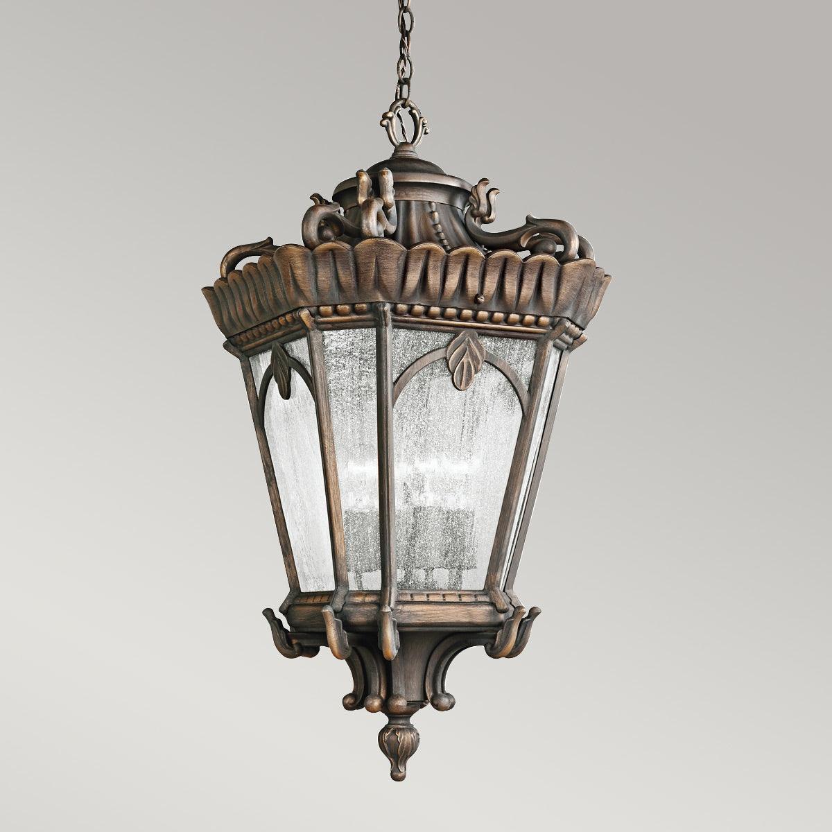 Elstead Lighting - KL-TOURNAI8G-XL - Kichler Outdoor Hanging from the Tournai range. Tournai 4 Light Grand Extra Large Chain Lantern Product Code = KL-TOURNAI8G-XL