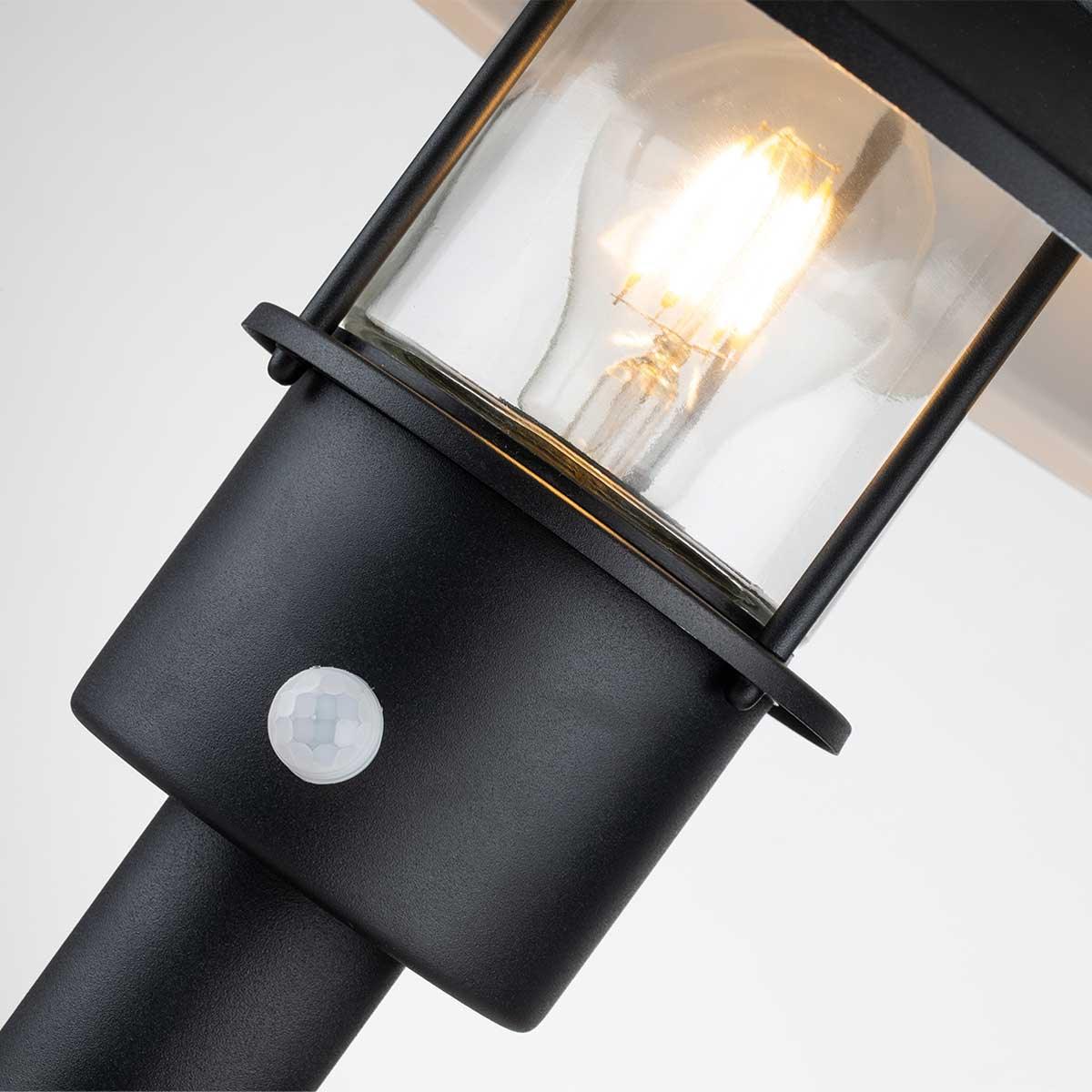 Elstead Lighting - KLAMPENBORG-PED-PIR-BK - Elstead Lighting Pedestal Lantern from the Klampenborg range. Klampenborg 1 Light Pedestal with PIR Product Code = KLAMPENBORG-PED-PIR-BK