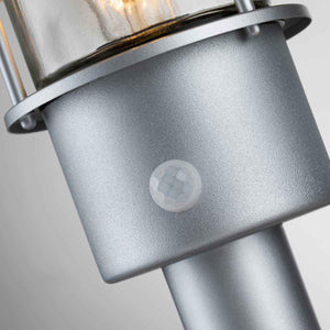 Elstead Lighting - KLAMPENBORG-PED-PIR-SIL - Elstead Lighting Pedestal Lantern from the Klampenborg range. Klampenborg 1 Light Pedestal with PIR Product Code = KLAMPENBORG-PED-PIR-SIL