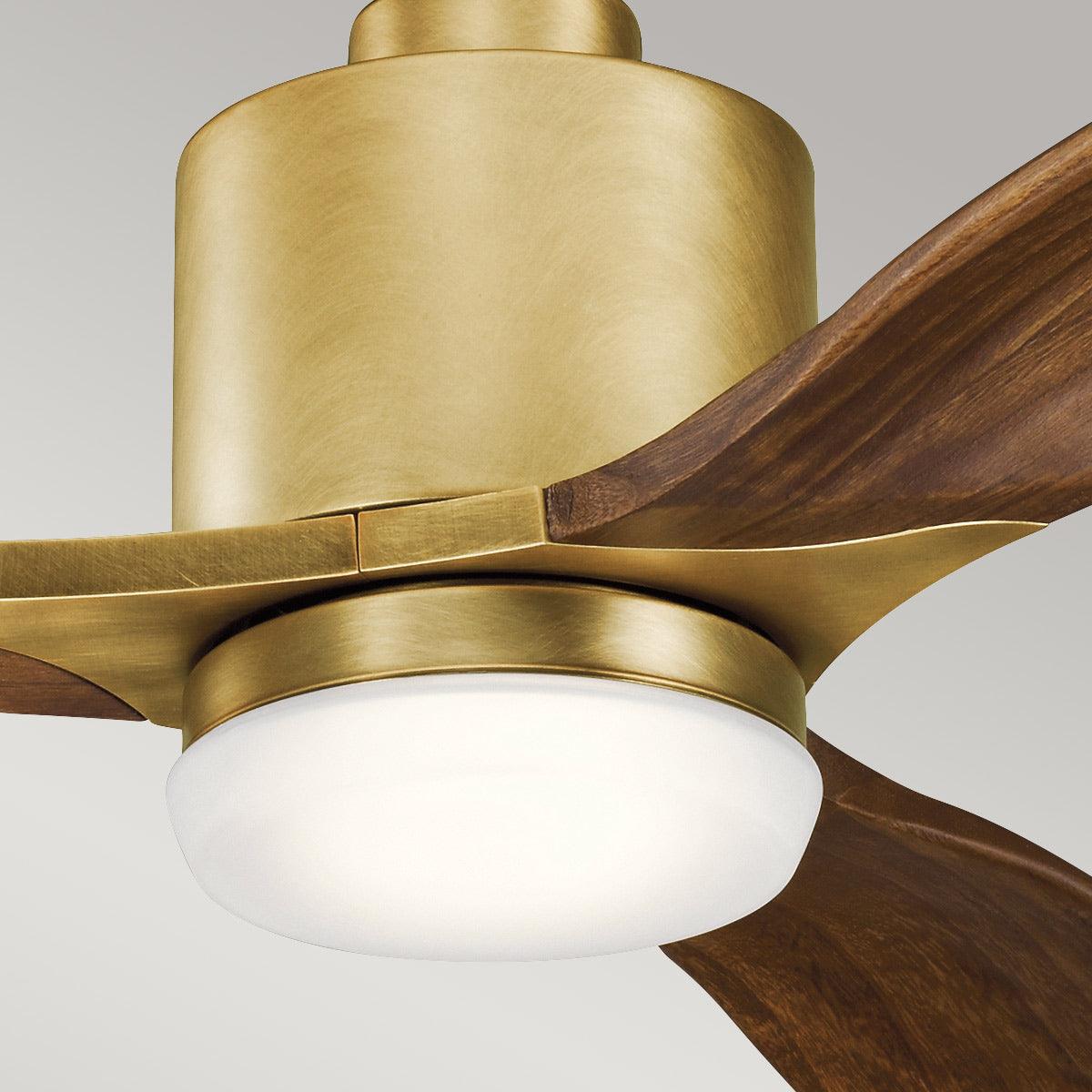 Elstead Lighting - KLF-RIDLEY2-52-NB - Kichler Ceiling Fan Ridley II - 52in / 132cm Fan - Natural Brass part Number = KLF-RIDLEY2-52-NB