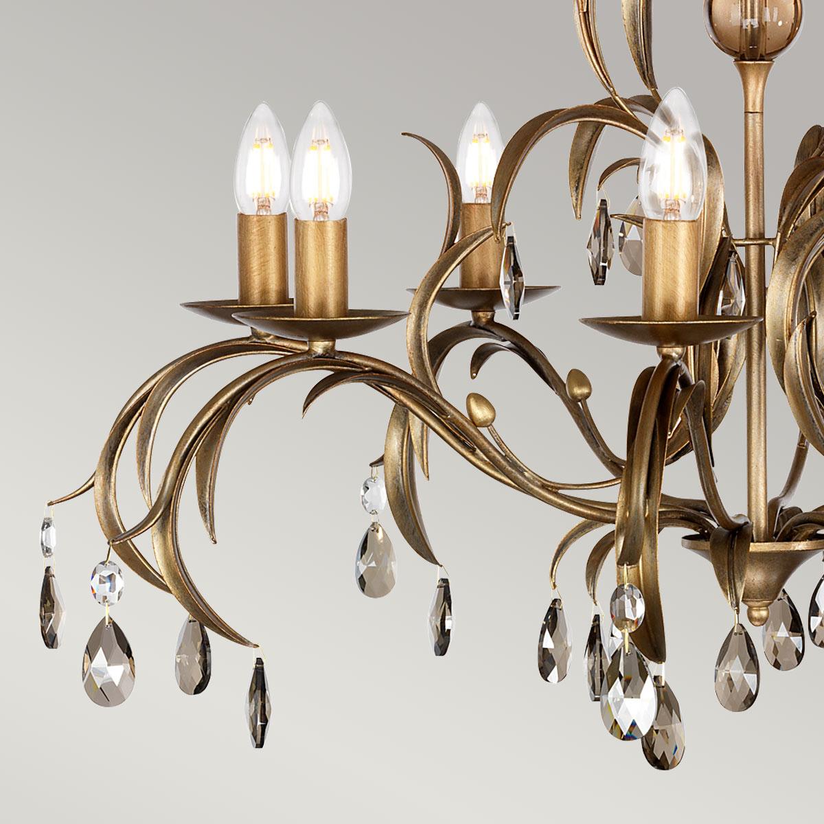 Elstead Lighting - LL8-ANT-BRZ - Elstead Lighting Chandelier from the Lily range. Lily 8 Light Chandelier Product Code = LL8-ANT-BRZ