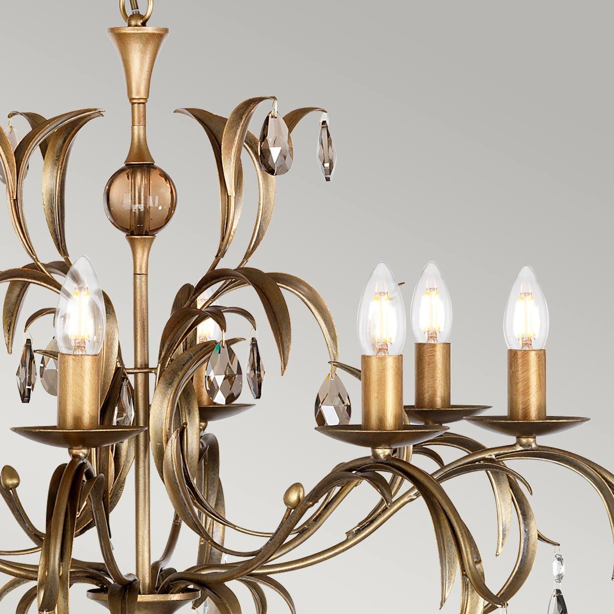 Elstead Lighting - LL8-ANT-BRZ - Elstead Lighting Chandelier from the Lily range. Lily 8 Light Chandelier Product Code = LL8-ANT-BRZ