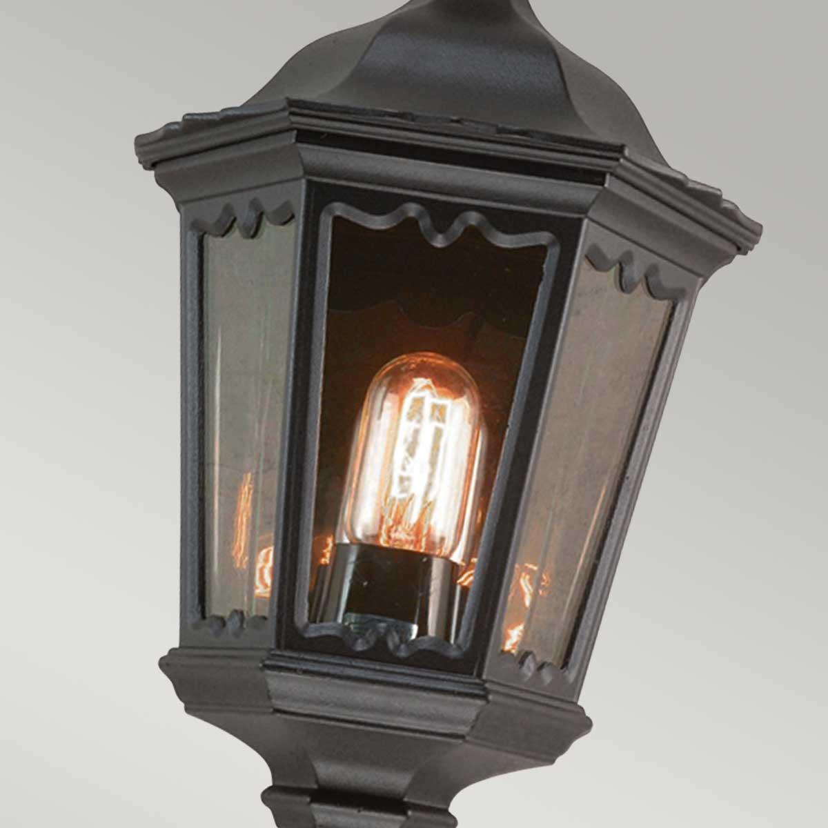 Elstead Lighting - MD7-BLACK - Elstead Lighting Outdoor Wall Light from the Medstead range. Medstead 1 Light Half Lantern Product Code = MD7-BLACK