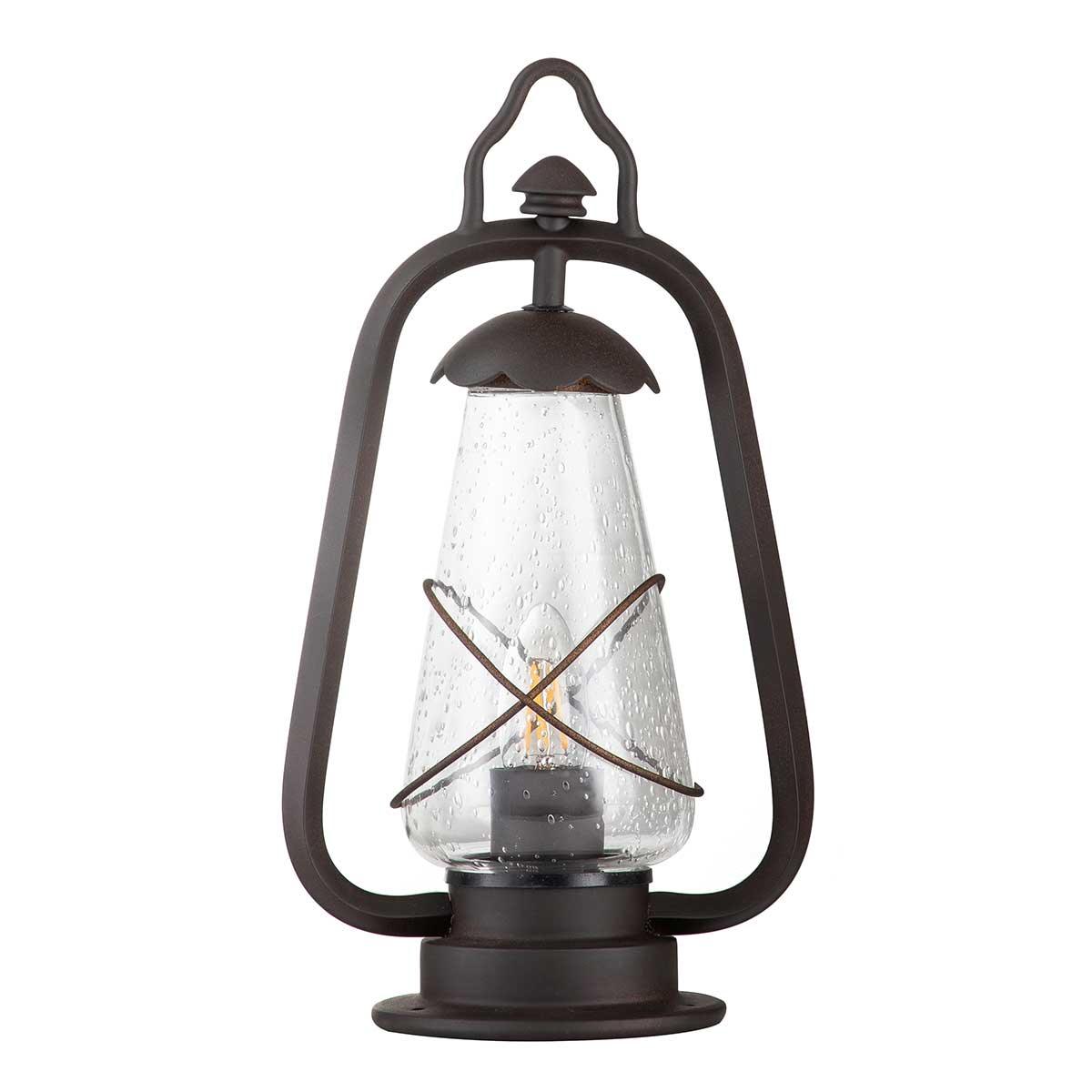 Elstead Lighting - MINERS-PED - Elstead Lighting Pedestal Lantern from the Miners range. Miners 1 Light Pedestal Lantern Product Code = MINERS-PED