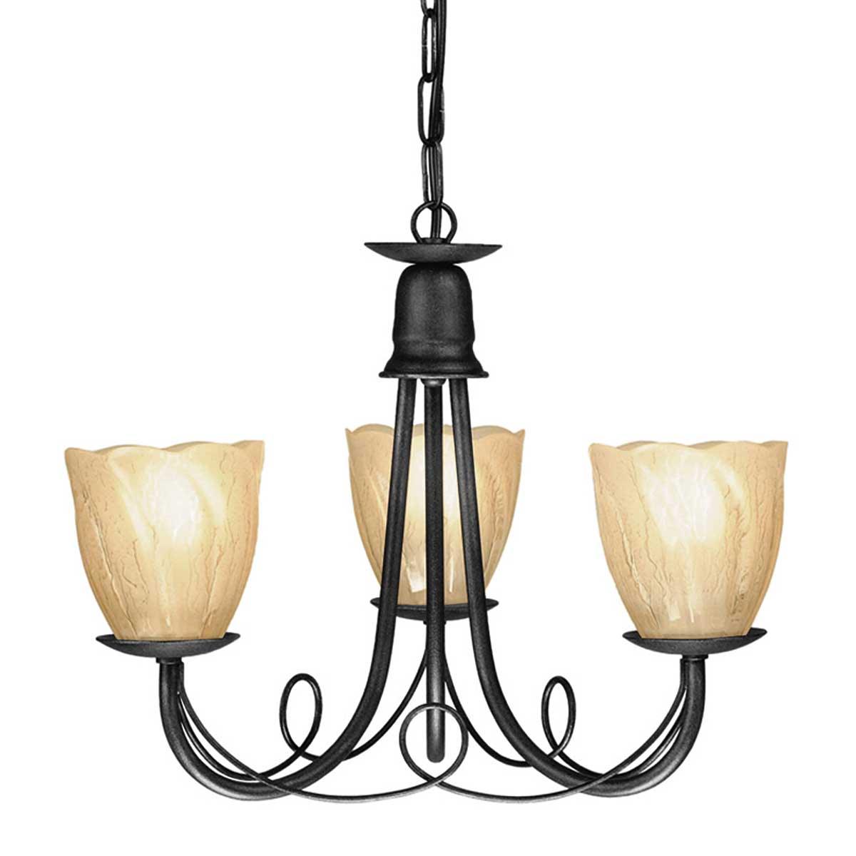 Elstead Lighting - MN3-BLACK - Elstead Lighting Chandelier from the Minster range. Minster 3 Light Chandelier Product Code = MN3-BLACK