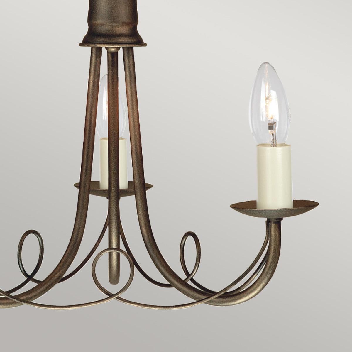 Elstead Lighting - MN3-BLK-GOLD - Elstead Lighting Chandelier from the Minster range. Minster 3 Light Chandelier Product Code = MN3-BLK-GOLD