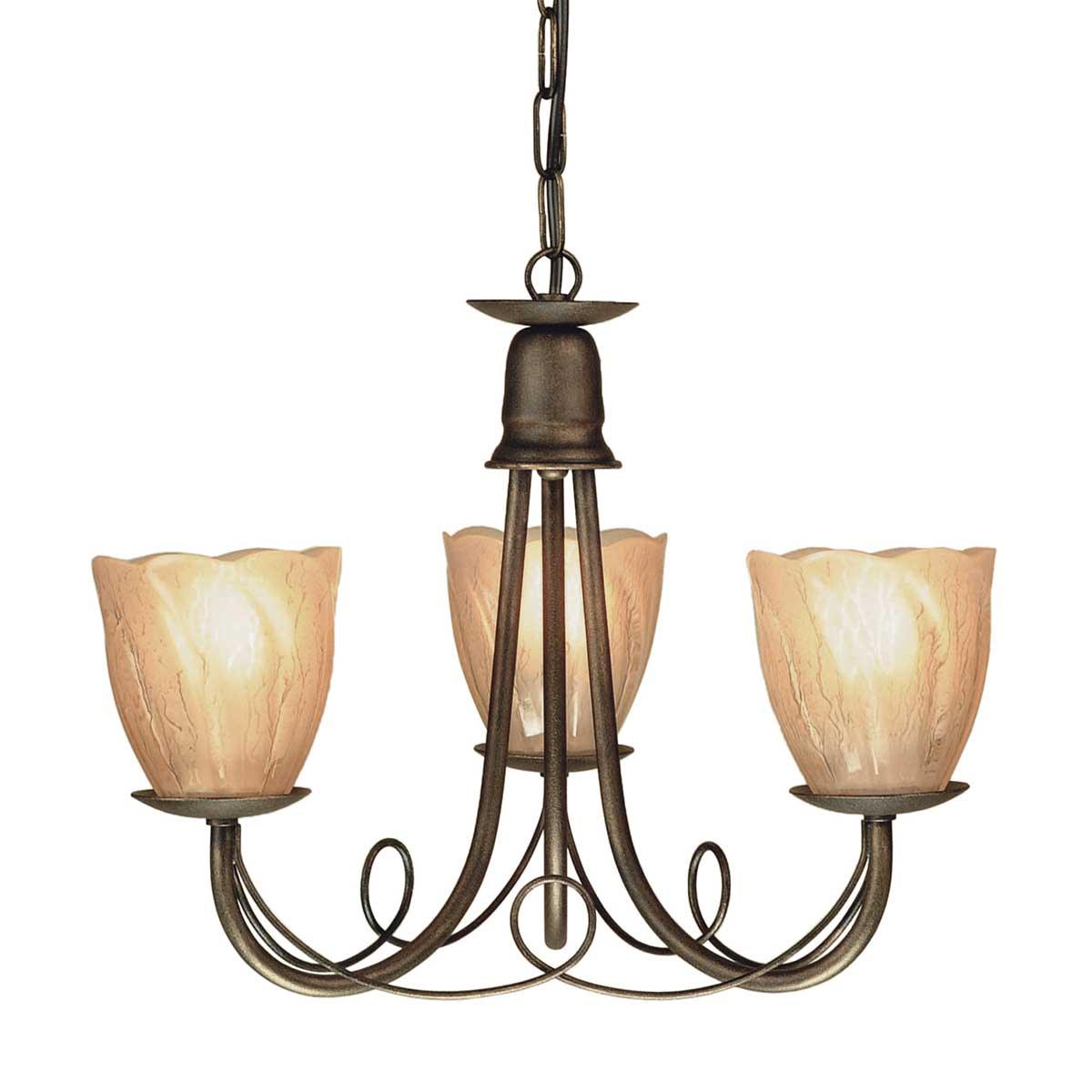 Elstead Lighting - MN3-BLK-GOLD - Elstead Lighting Chandelier from the Minster range. Minster 3 Light Chandelier Product Code = MN3-BLK-GOLD