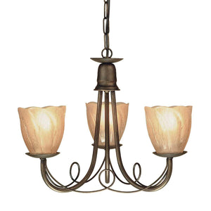 Elstead Lighting - MN3-BLK-GOLD - Elstead Lighting Chandelier from the Minster range. Minster 3 Light Chandelier Product Code = MN3-BLK-GOLD