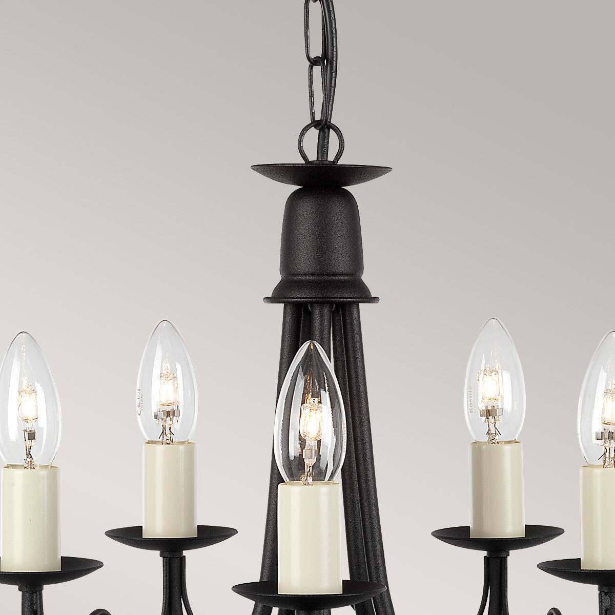 Elstead Lighting - MN5-BLACK - Elstead Lighting Chandelier from the Minster range. Minster 5 Light Chandelier Product Code = MN5-BLACK