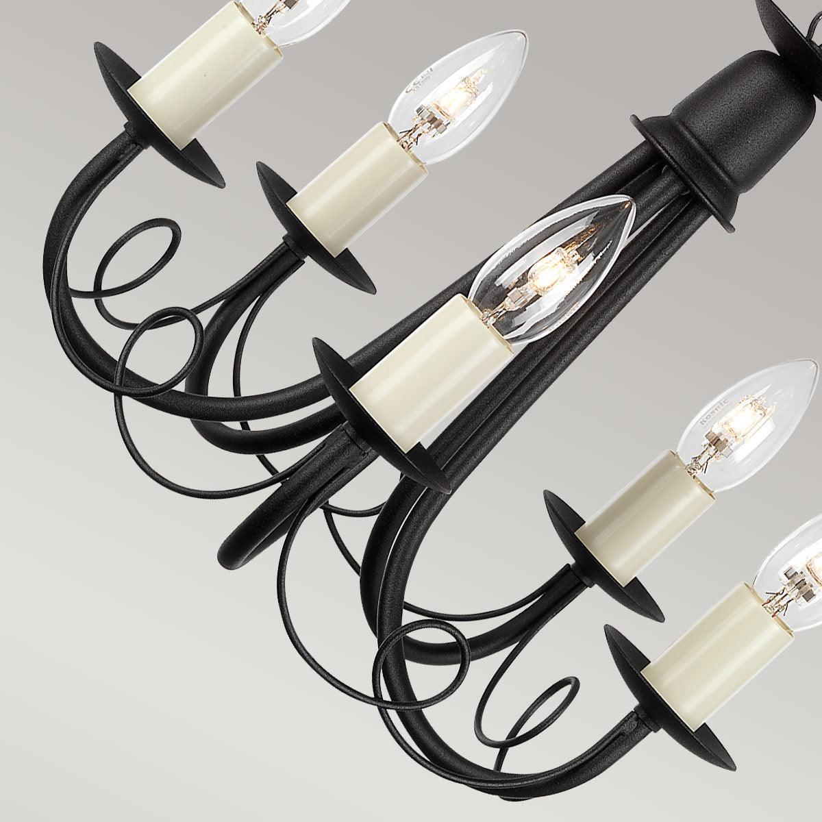 Elstead Lighting - MN5-BLACK - Elstead Lighting Chandelier from the Minster range. Minster 5 Light Chandelier Product Code = MN5-BLACK