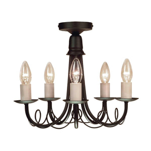 Elstead Lighting - MN5-BLACK - Elstead Lighting Chandelier from the Minster range. Minster 5 Light Chandelier Product Code = MN5-BLACK