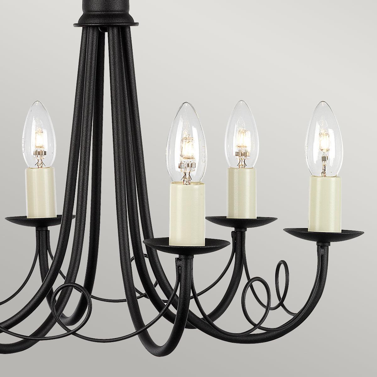 Elstead Lighting - MN6-BLACK - Elstead Lighting Chandelier from the Minster range. Minster 6 Light Chandelier Product Code = MN6-BLACK