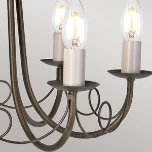 Elstead Lighting - MN6-BLK-GOLD - Elstead Lighting Chandelier from the Minster range. Minster 6 Light Chandelier Product Code = MN6-BLK-GOLD