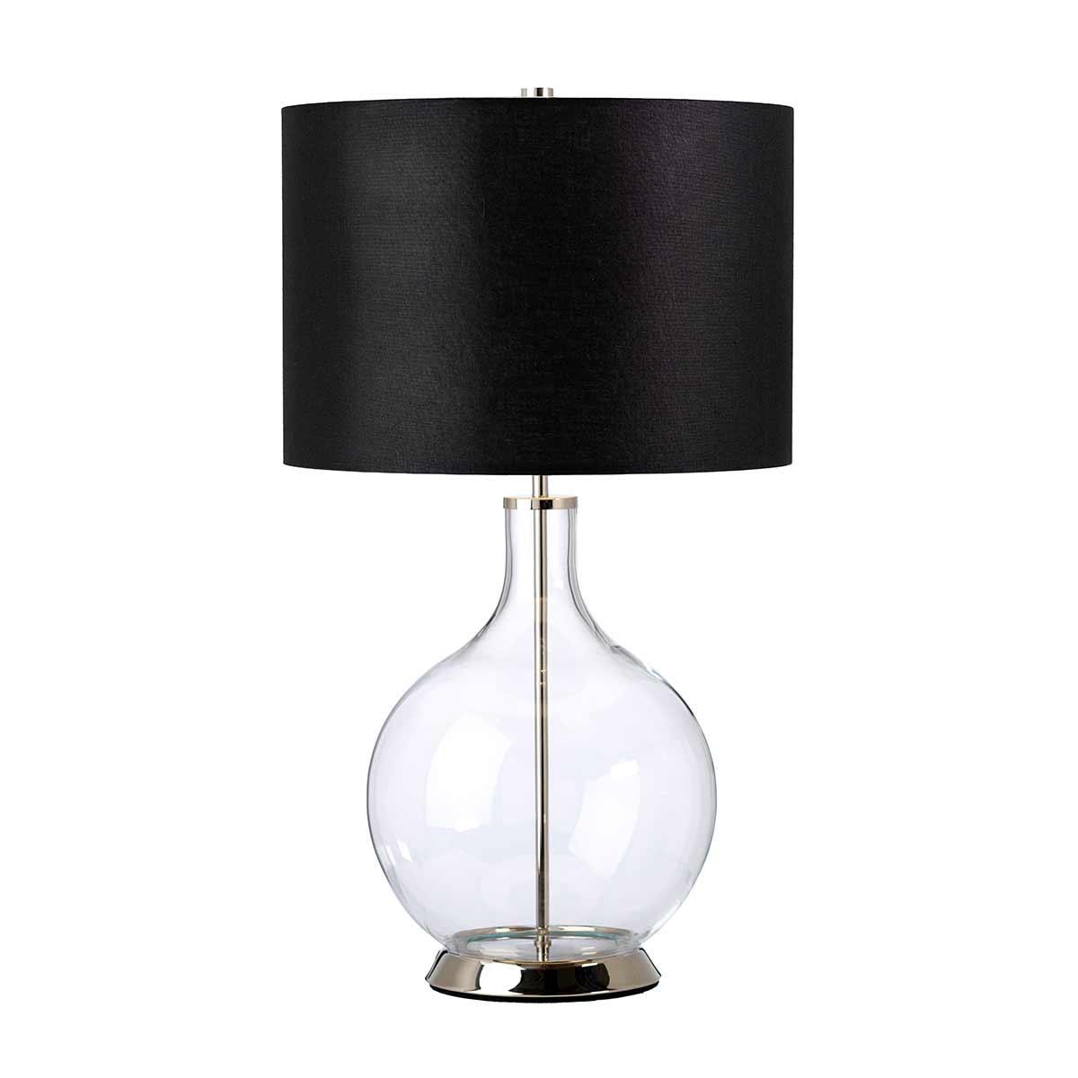 Elstead Lighting - ORB-CLEAR-PN-BLK - Elstead Lighting Table Lamp from the Orb range. Orb 1 Light Table Lamp (Complete with Black Shade) Product Code = ORB-CLEAR-PN-BLK