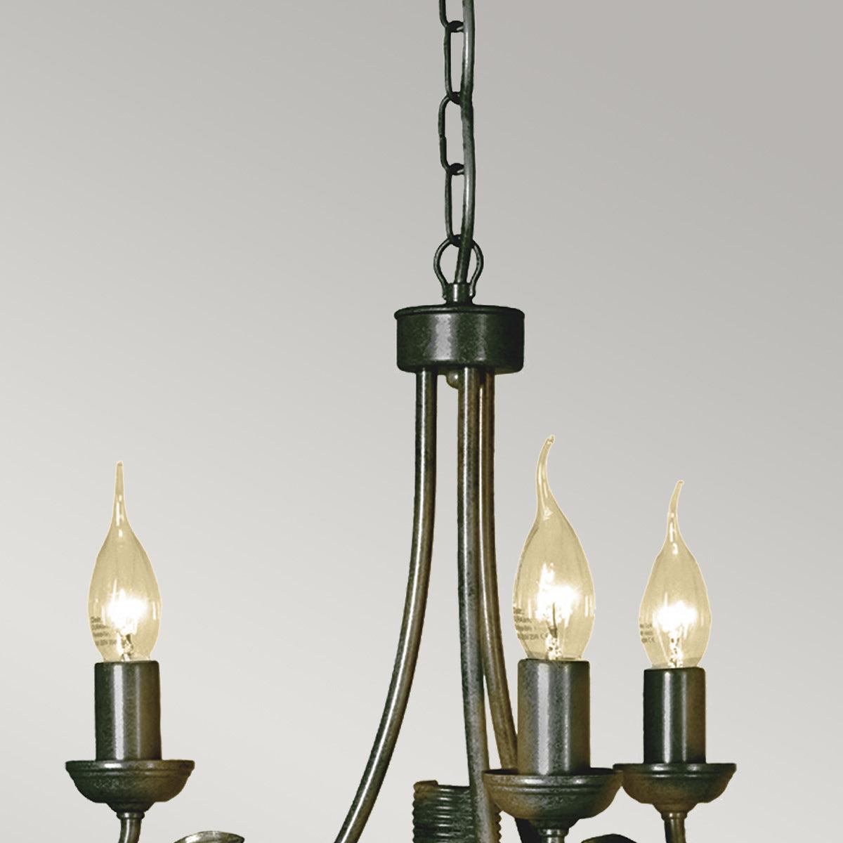 Elstead Lighting - OV3-BLK-GOLD - Elstead Lighting Chandelier from the Olivia range. Olivia 3 Light Chandelier Product Code = OV3-BLK-GOLD