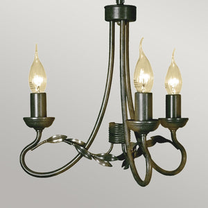 Elstead Lighting - OV3-BLK-GOLD - Elstead Lighting Chandelier from the Olivia range. Olivia 3 Light Chandelier Product Code = OV3-BLK-GOLD