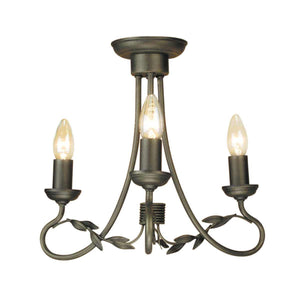 Elstead Lighting - OV3-BLK-GOLD - Elstead Lighting Chandelier from the Olivia range. Olivia 3 Light Chandelier Product Code = OV3-BLK-GOLD