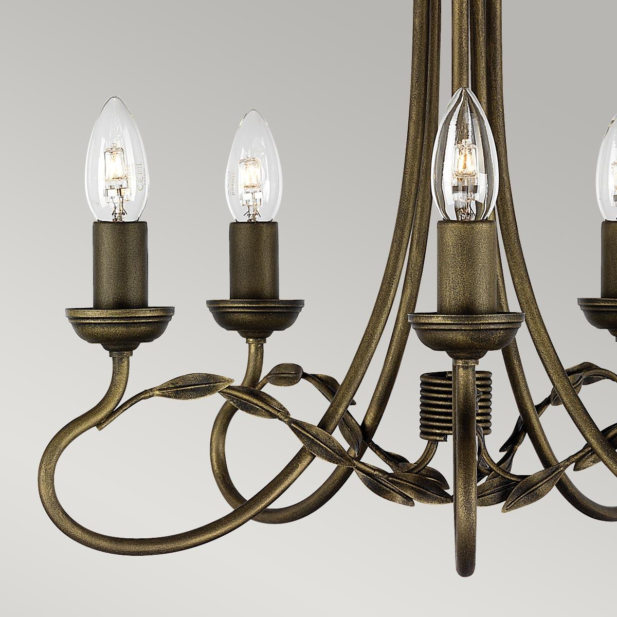 Elstead Lighting - OV5-BLK-GOLD - Elstead Lighting Chandelier from the Olivia range. Olivia 5 Light Chandelier Product Code = OV5-BLK-GOLD