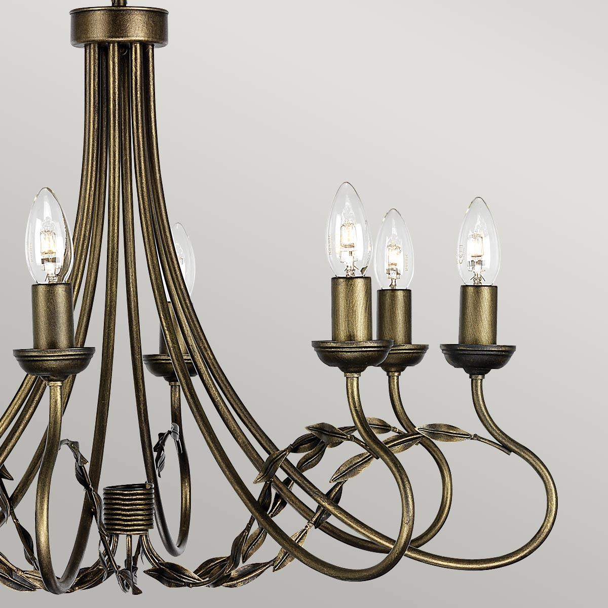 Elstead Lighting - OV8-BLK-GOLD - Elstead Lighting Chandelier from the Olivia range. Olivia 8 Light Chandelier Product Code = OV8-BLK-GOLD