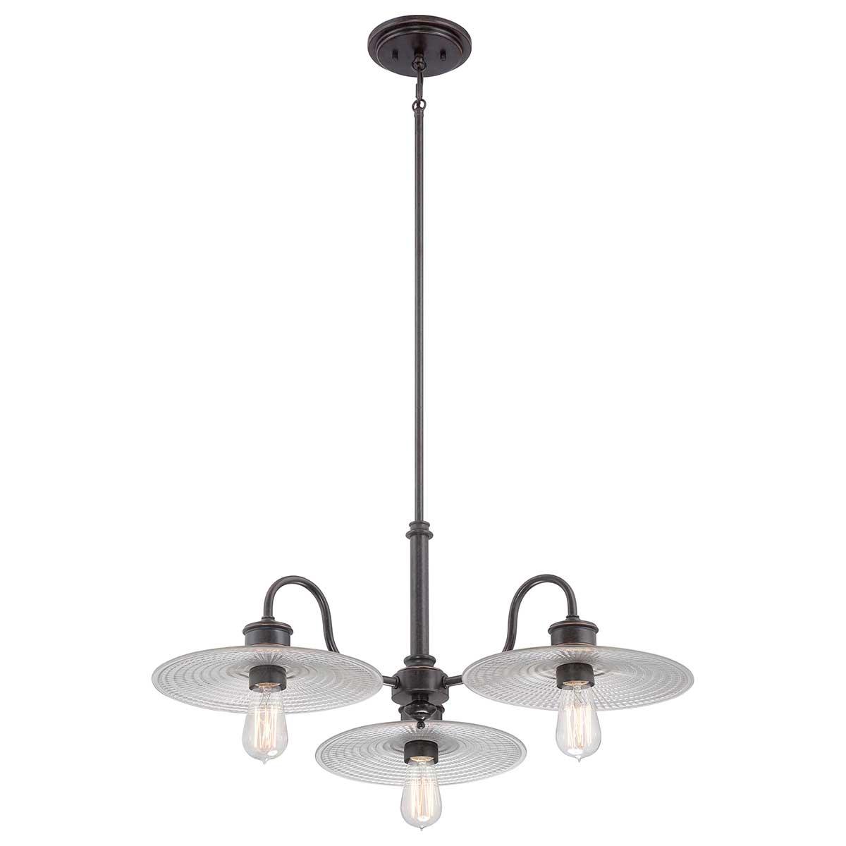 Elstead Lighting - QZ-ADMIRAL-3P-IB - Quoizel Chandelier from the Admiral range. Admiral 3 Light Chandelier Product Code = QZ-ADMIRAL-3P-IB