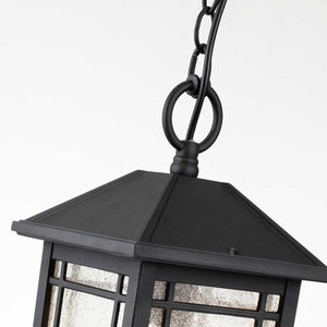 Elstead Lighting - QZ-CEDAR-POINT8-M-BK - Quoizel Outdoor Hanging from the Cedar Point range. Cedar Point 1 Light Chain Lantern Product Code = QZ-CEDAR-POINT8-M-BK