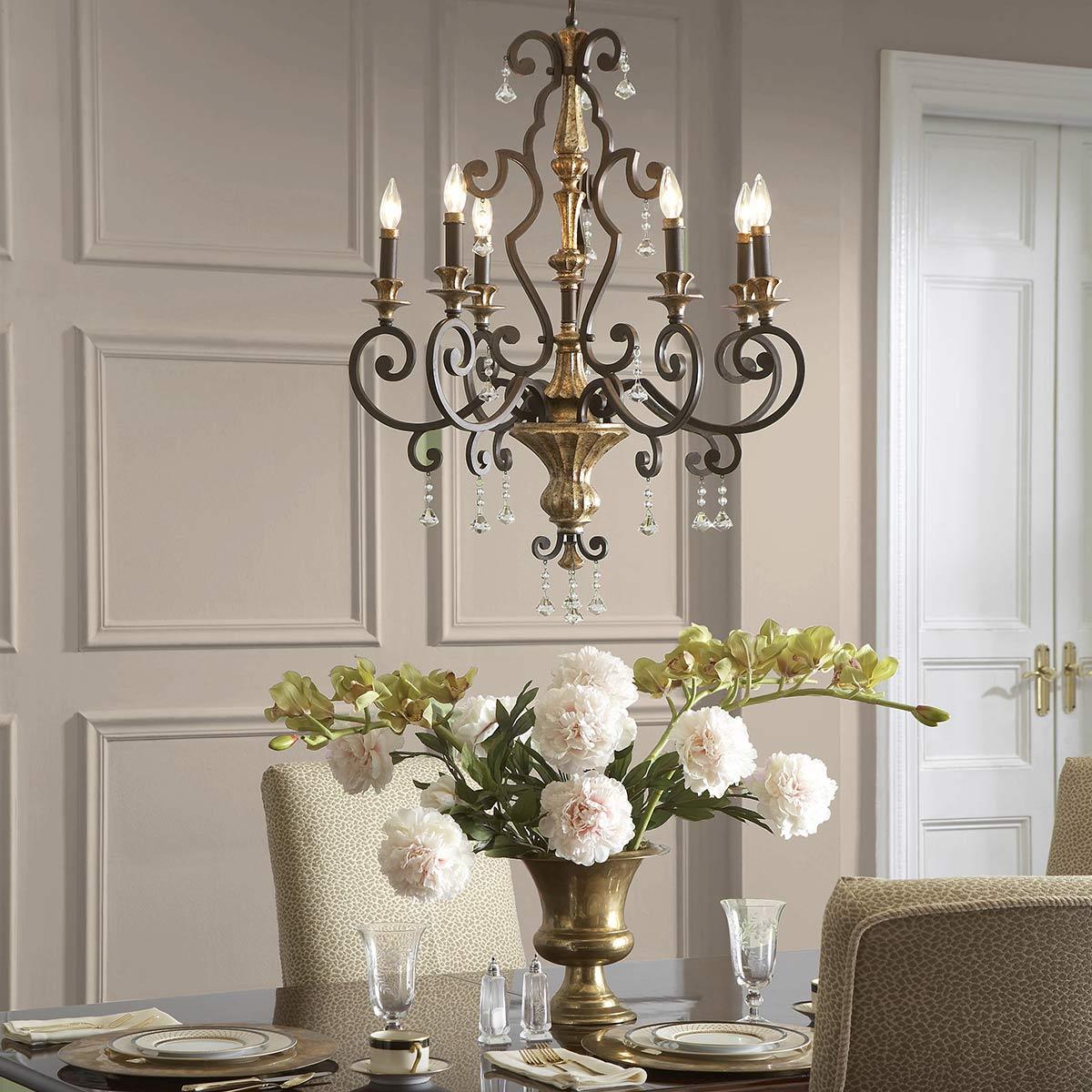 Elstead Lighting - QZ-MARQUETTE6-A - Quoizel Chandelier from the Marquette range. Marquette 6 Light Chandelier Product Code = QZ-MARQUETTE6-A