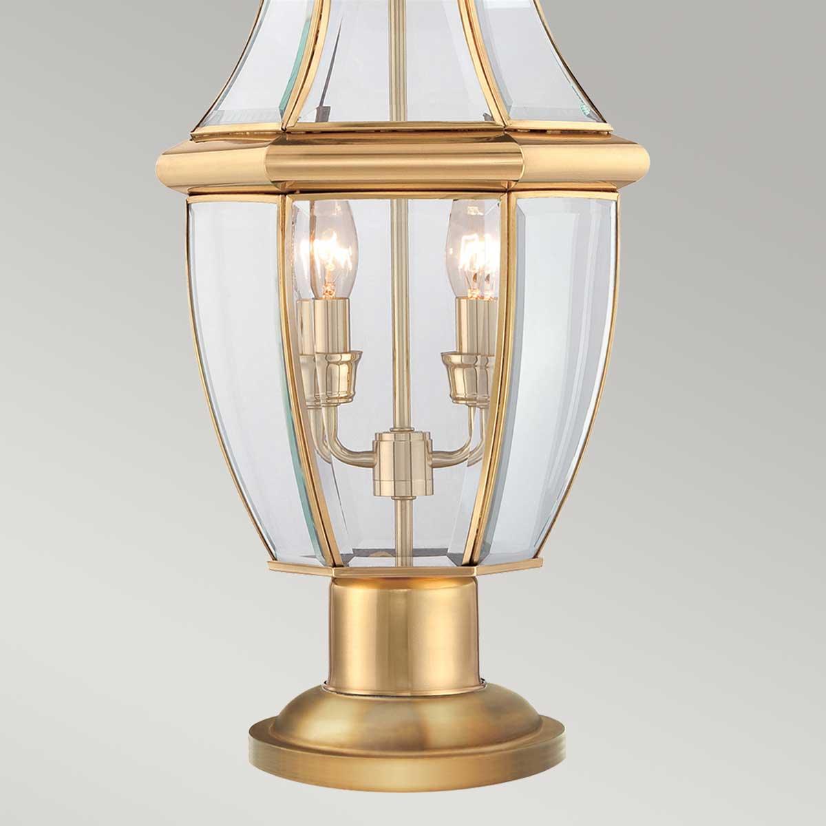 Elstead Lighting - QZ-NEWBURY3-L-PB - Quoizel Pedestal Lantern from the Newbury range. Newbury 2 Light Pedestal Product Code = QZ-NEWBURY3-L-PB