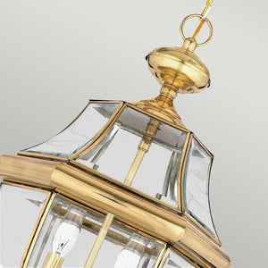 Elstead Lighting - QZ-NEWBURY8-L-PB - Quoizel Outdoor Hanging from the Newbury range. Newbury 2 Light Large Chain Lantern Product Code = QZ-NEWBURY8-L-PB