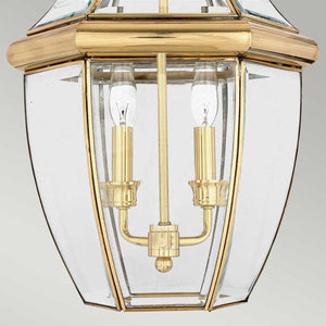 Elstead Lighting - QZ-NEWBURY8-L-PB - Quoizel Outdoor Hanging from the Newbury range. Newbury 2 Light Large Chain Lantern Product Code = QZ-NEWBURY8-L-PB