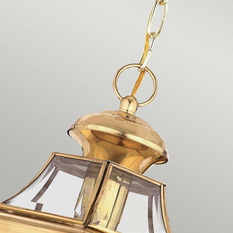 Elstead Lighting - QZ-NEWBURY8-M-PB - Quoizel Outdoor Hanging from the Newbury range. Newbury 1 Light Medium Chain Lantern Product Code = QZ-NEWBURY8-M-PB