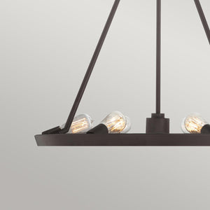 Elstead Lighting - QZ-THEATER-ROW6WT - Quoizel Chandelier from the Theater Row range. Theater Row 6 Light Chandelier - Western Bronze Product Code = QZ-THEATER-ROW6WT