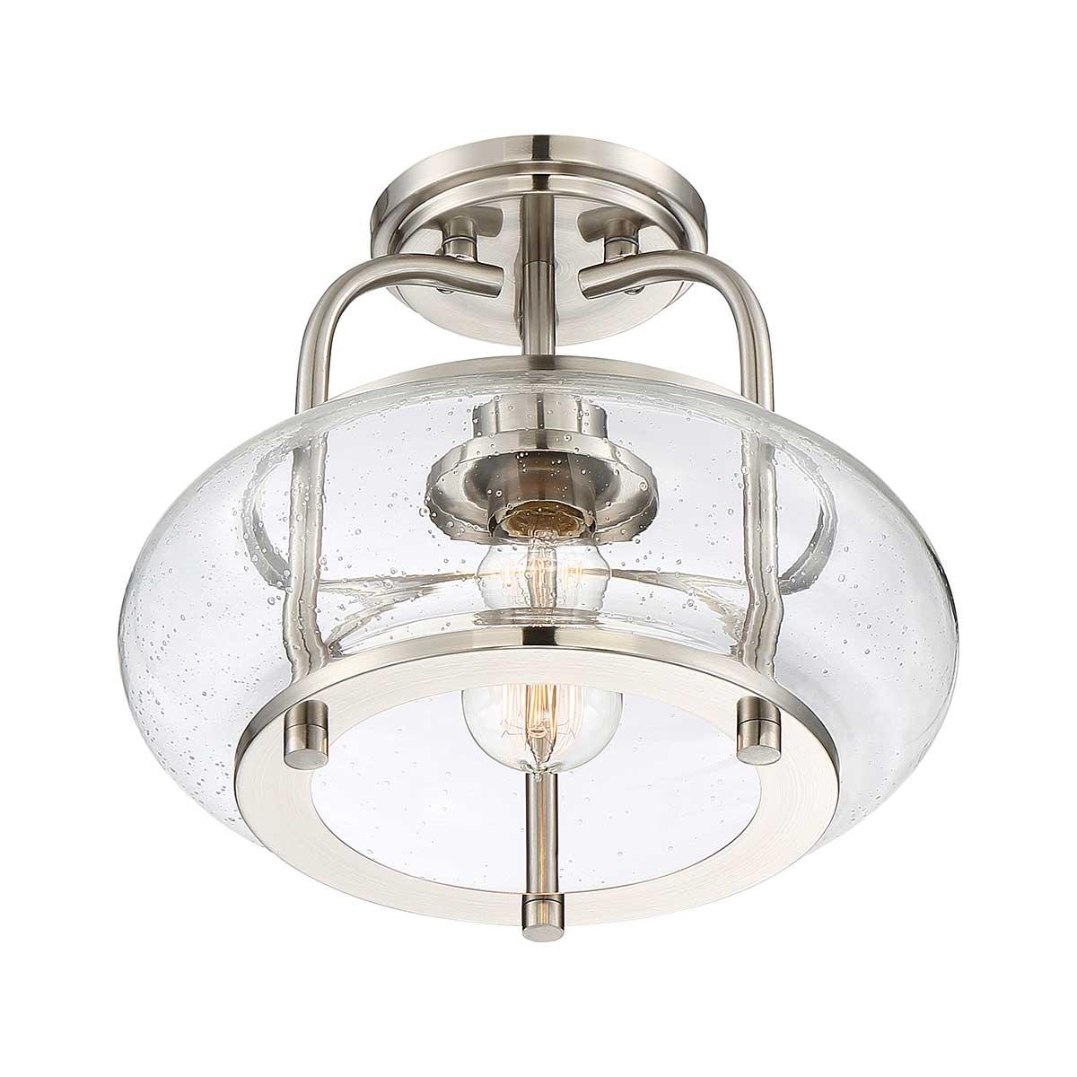 Elstead Lighting - QZ-TRILOGY-SFS-BN - Quoizel Ceiling Semi-Flush from the Trilogy range. Trilogy 1 Light Semi-Flush Product Code = QZ-TRILOGY-SFS-BN