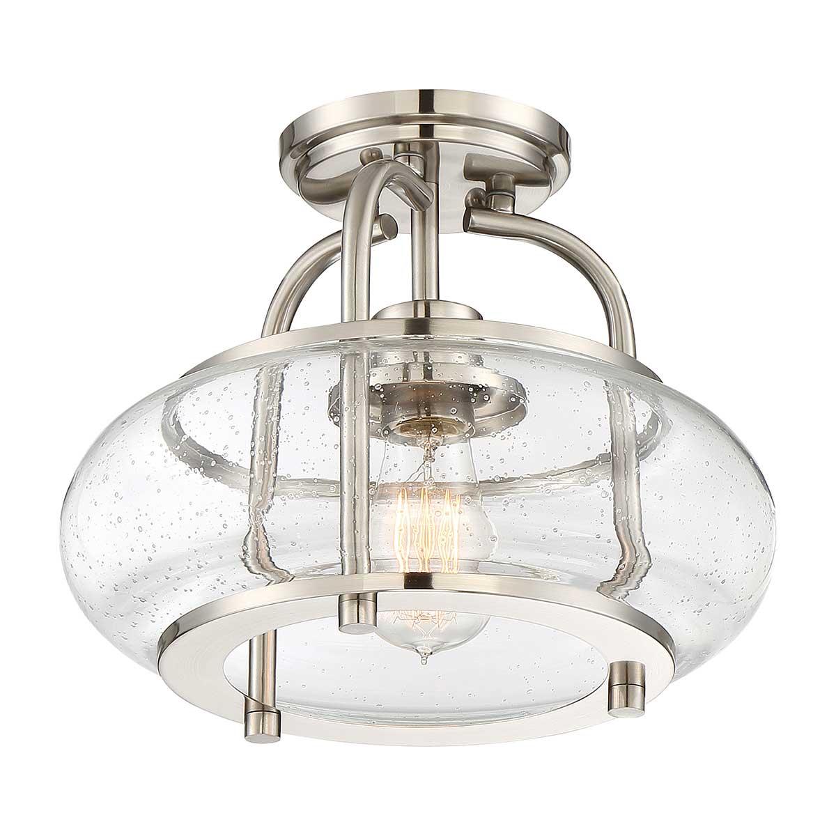 Elstead Lighting - QZ-TRILOGY-SFS-BN - Quoizel Ceiling Semi-Flush from the Trilogy range. Trilogy 1 Light Semi-Flush Product Code = QZ-TRILOGY-SFS-BN