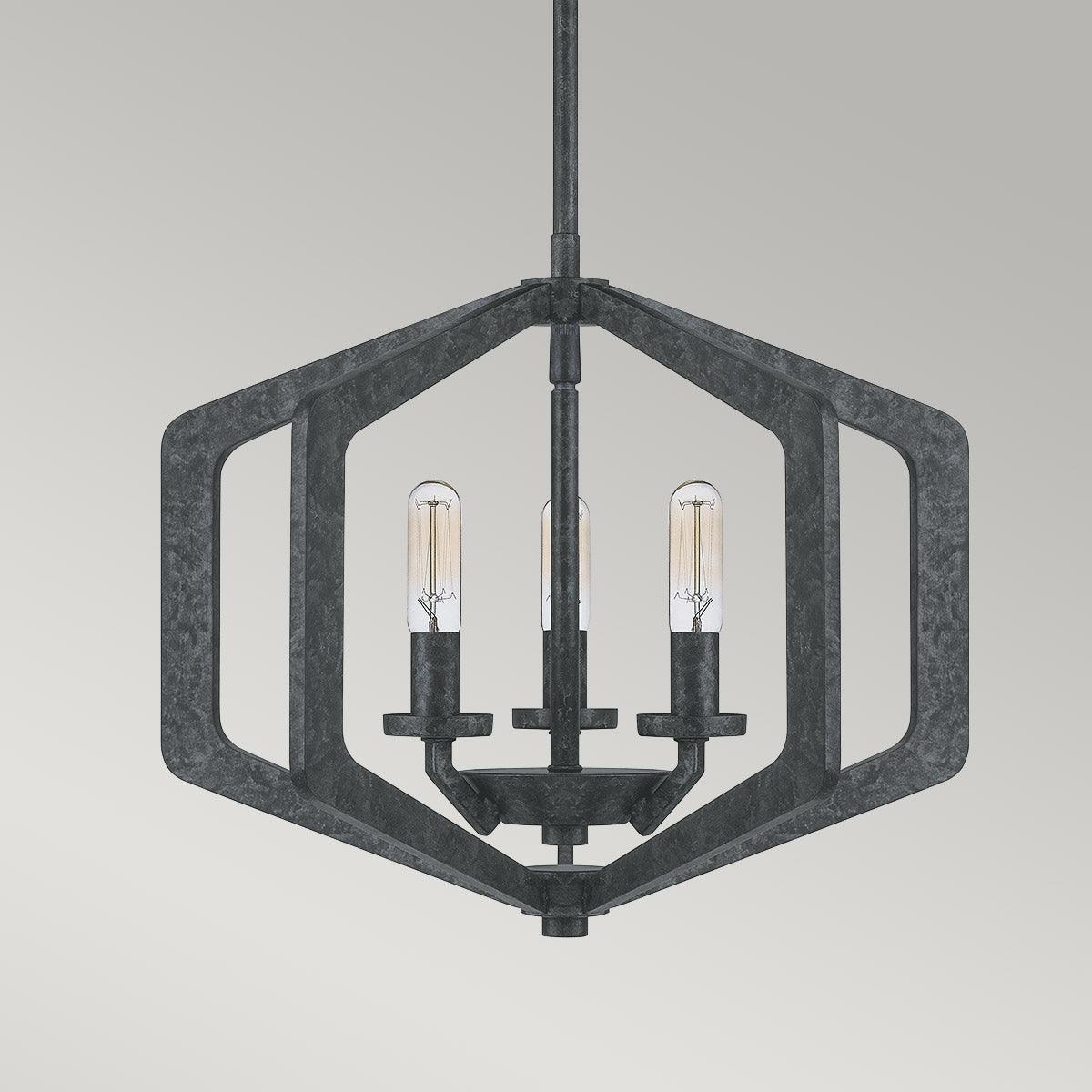 Elstead Lighting - QZ-VANGUARD-3P-OK - Quoizel Pendant from the Vanguard range. Vanguard 3 Light Pendant Product Code = QZ-VANGUARD-3P-OK