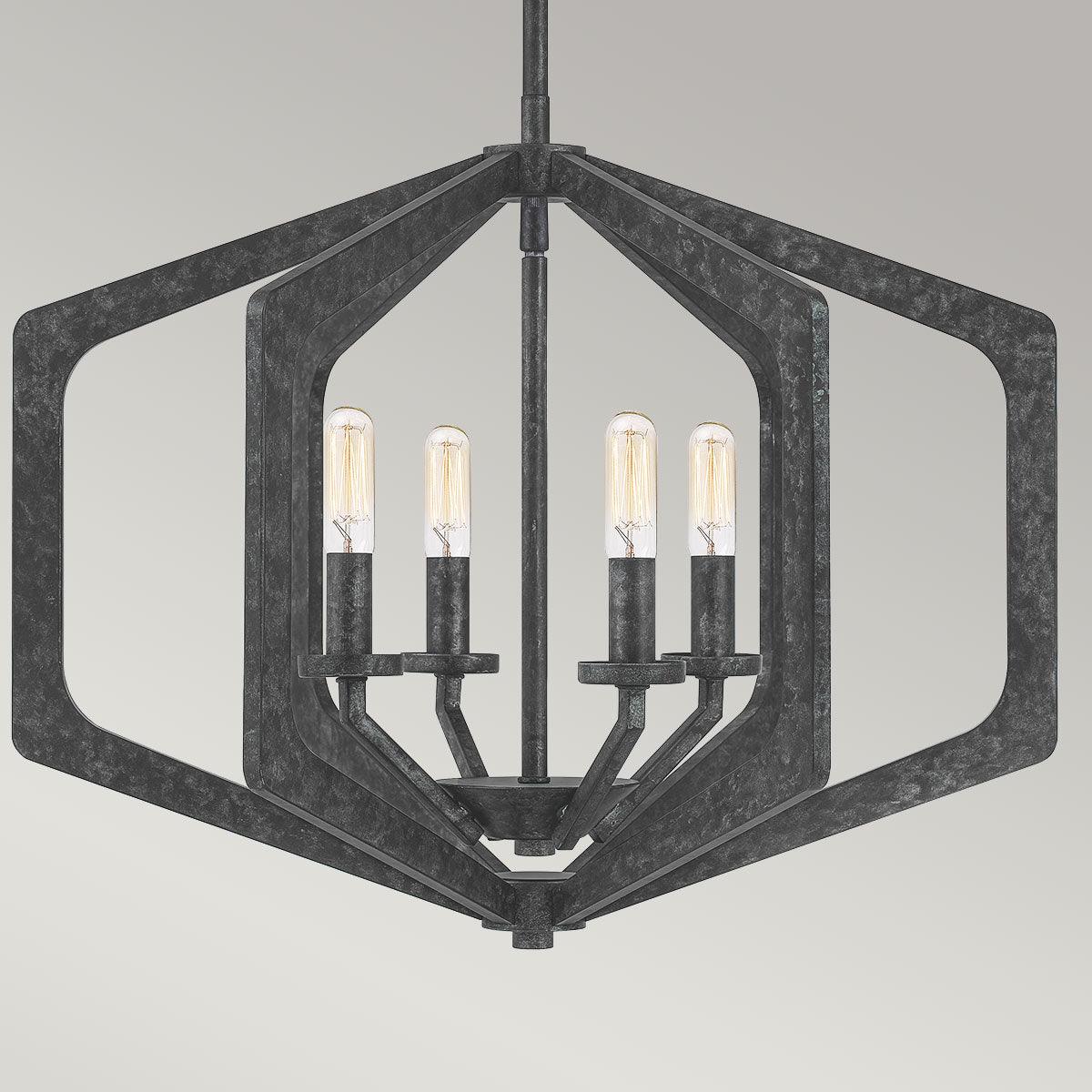 Elstead Lighting - QZ-VANGUARD-4P-OK - Quoizel Pendant from the Vanguard range. Vanguard 4 Light Pendant Product Code = QZ-VANGUARD-4P-OK