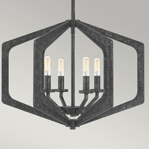 Elstead Lighting - QZ-VANGUARD-4P-OK - Quoizel Pendant from the Vanguard range. Vanguard 4 Light Pendant Product Code = QZ-VANGUARD-4P-OK