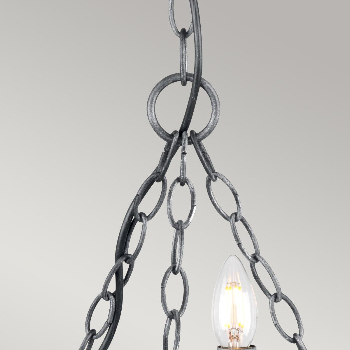 Elstead Lighting - SAX3-BLK-SIL - Elstead Lighting Chandelier from the Saxon range. Saxon 3 Light Chandelier Product Code = SAX3-BLK-SIL