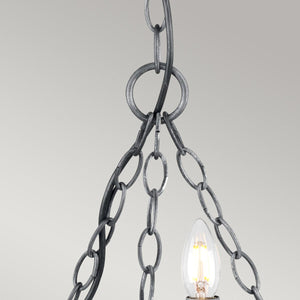 Elstead Lighting - SAX3-BLK-SIL - Elstead Lighting Chandelier from the Saxon range. Saxon 3 Light Chandelier Product Code = SAX3-BLK-SIL