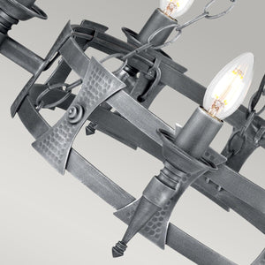 Elstead Lighting - SAX5-BLK-SIL - Elstead Lighting Chandelier from the Saxon range. Saxon 5 Light Chandelier Product Code = SAX5-BLK-SIL