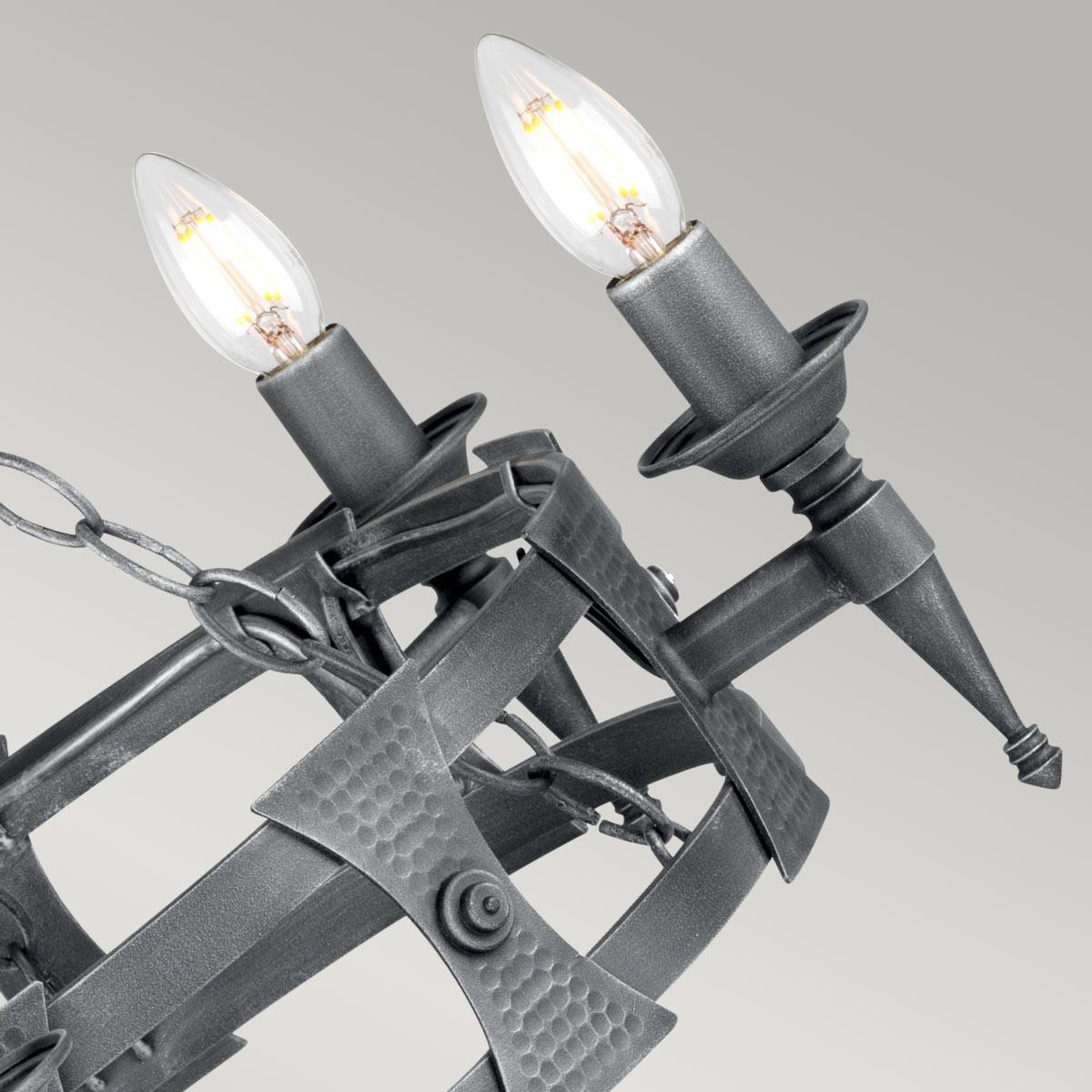 Elstead Lighting - SAX5-BLK-SIL - Elstead Lighting Chandelier from the Saxon range. Saxon 5 Light Chandelier Product Code = SAX5-BLK-SIL